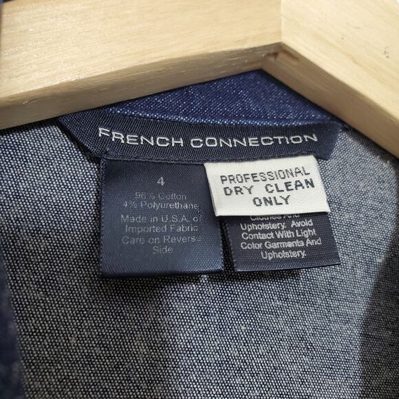 French Connection | Y2K Stretch Denim 3/4 Sleeve Button Up Shirt - Picture 5 of 5